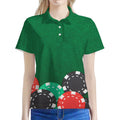 Casino Poker Chips Print Women's Polo Shirt