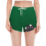 Casino Poker Chips Print Women's Split Running Shorts