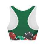 Casino Poker Chips Print Women's Sports Bra