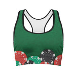 Casino Poker Chips Print Women's Sports Bra