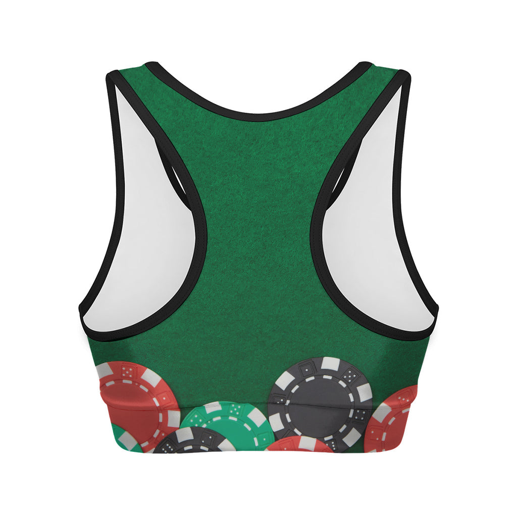 Casino Poker Chips Print Women's Sports Bra