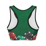 Casino Poker Chips Print Women's Sports Bra