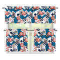 Casino Poker Pattern Print 3 Piece Kitchen Curtains