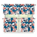 Casino Poker Pattern Print 3 Piece Kitchen Curtains
