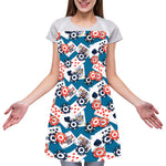 Casino Poker Pattern Print Adjustable Apron