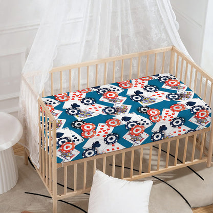 Casino Poker Pattern Print Baby Crib Sheet