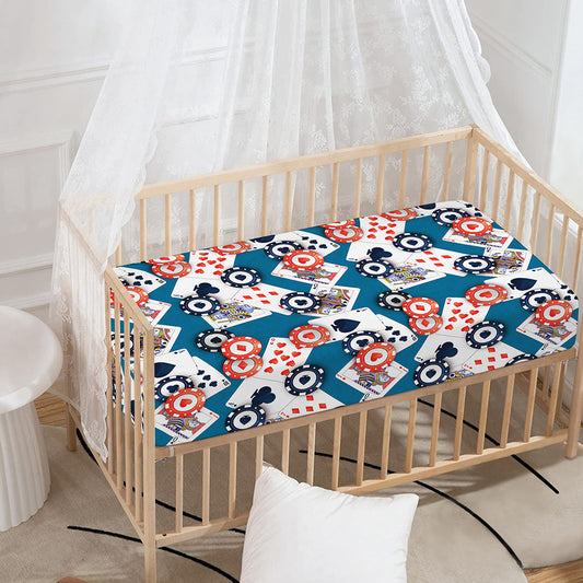 Casino Poker Pattern Print Baby Crib Sheet