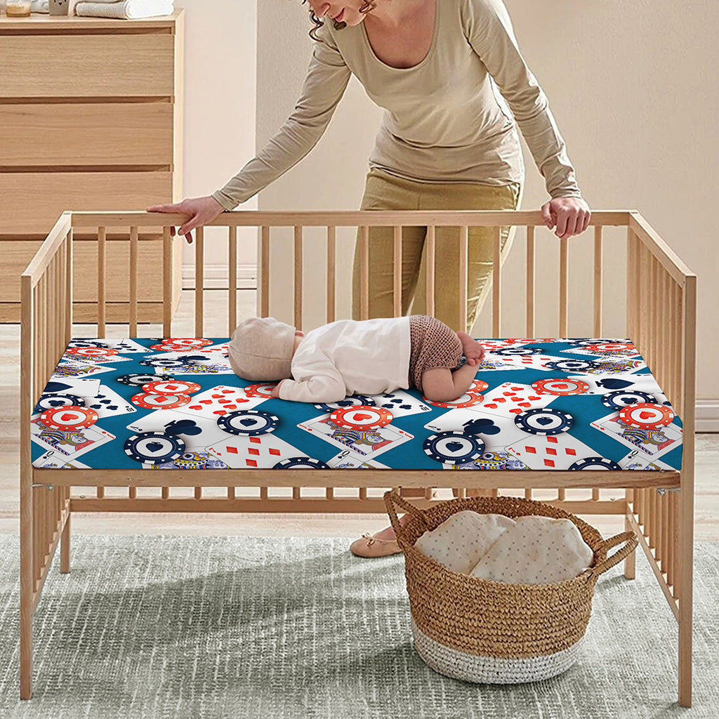 Casino Poker Pattern Print Baby Crib Sheet