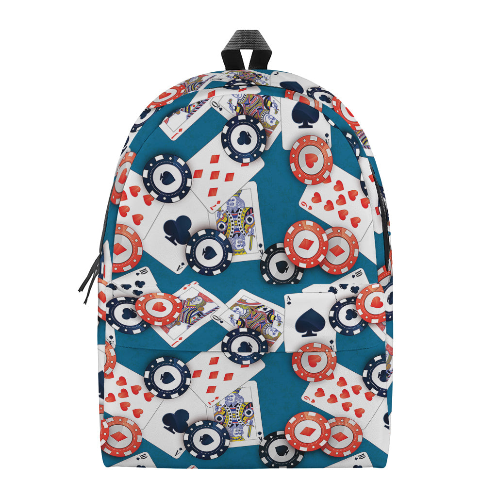 Casino Poker Pattern Print Backpack