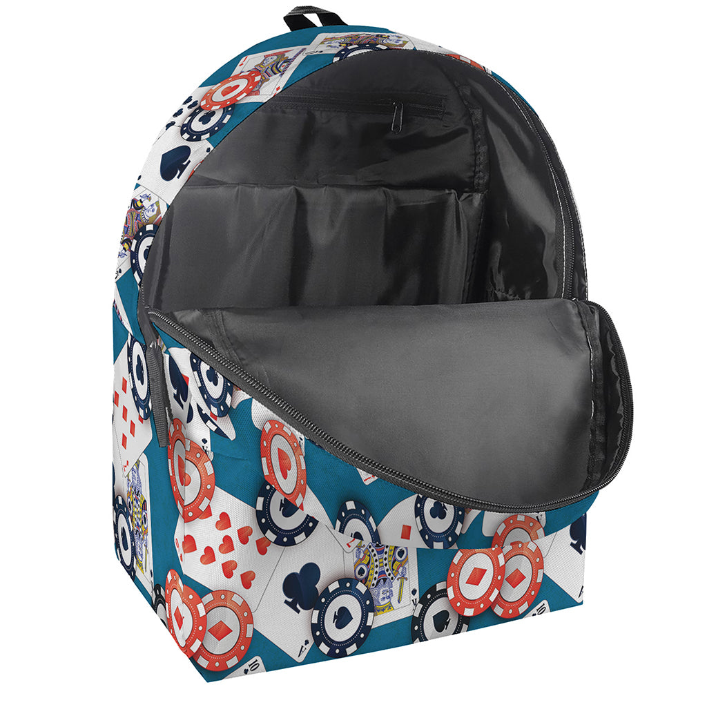 Casino Poker Pattern Print Backpack