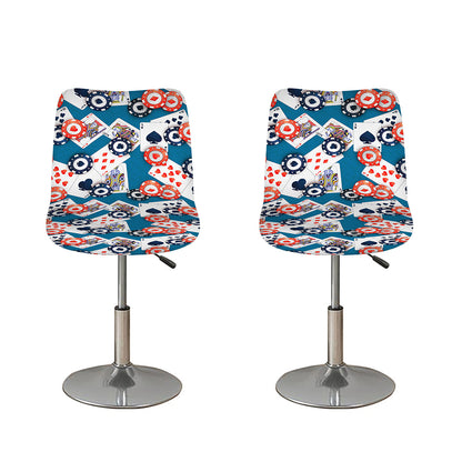 Casino Poker Pattern Print Bar Stool Covers