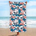 Casino Poker Pattern Print Beach Towel