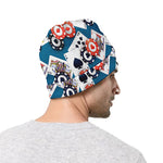 Casino Poker Pattern Print Beanie