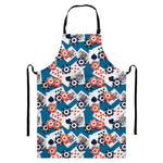 Casino Poker Pattern Print Bib Apron With Pocket