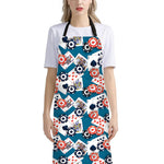 Casino Poker Pattern Print Bib Apron With Pocket