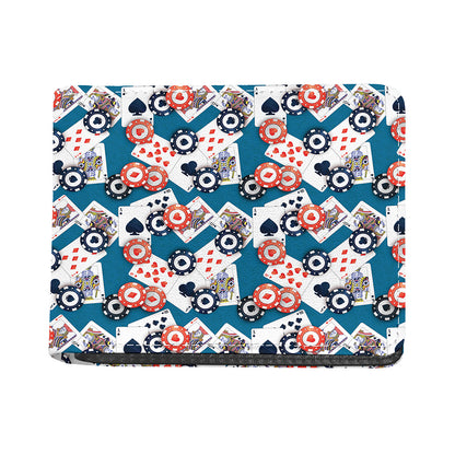 Casino Poker Pattern Print Bifold Wallet