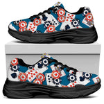 Casino Poker Pattern Print Black Chunky Shoes