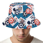 Casino Poker Pattern Print Bucket Hat
