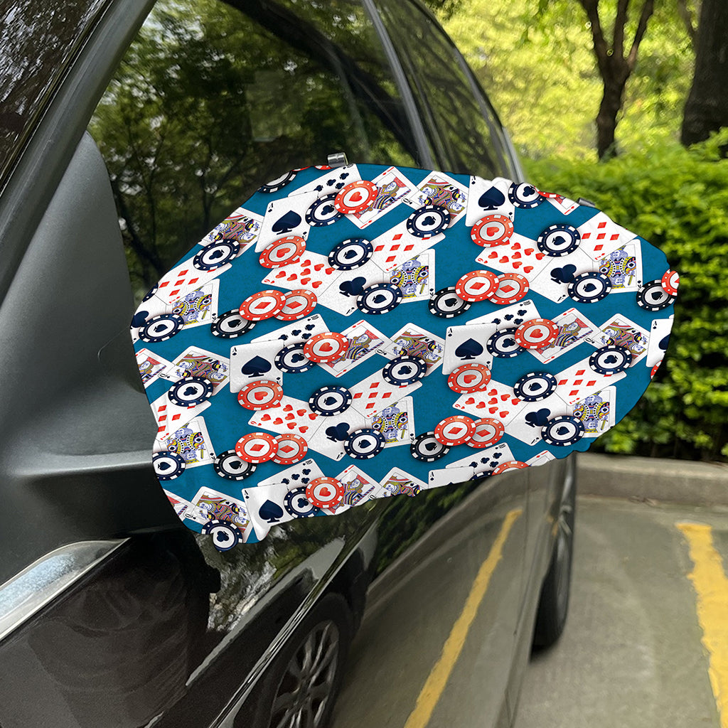 Casino Poker Pattern Print Car Side Mirror Covers