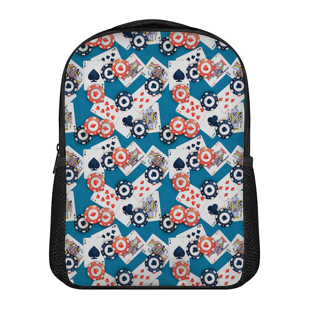 Casino Poker Pattern Print Casual Backpack