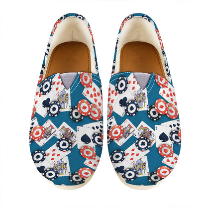 Casino Poker Pattern Print Casual Shoes