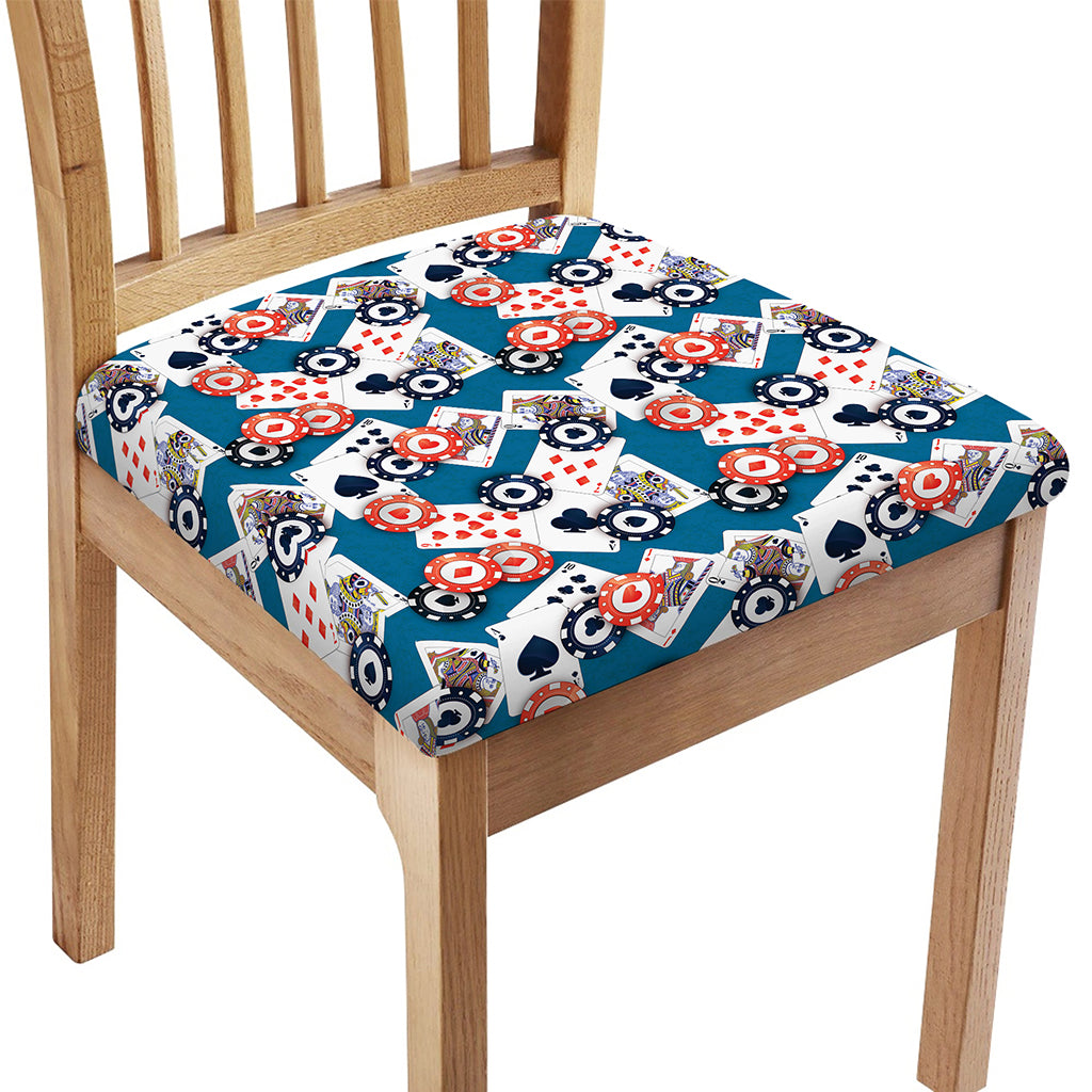 Casino Poker Pattern Print Chair Cushion Cover