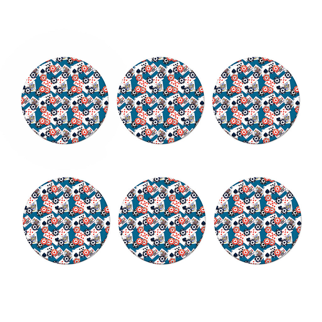 Casino Poker Pattern Print Coaster Set