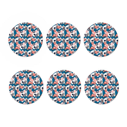 Casino Poker Pattern Print Coaster Set