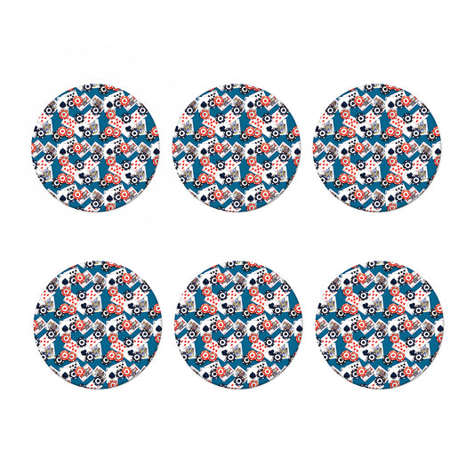 Casino Poker Pattern Print Coaster Set