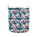 Casino Poker Pattern Print Collapsible Laundry Basket