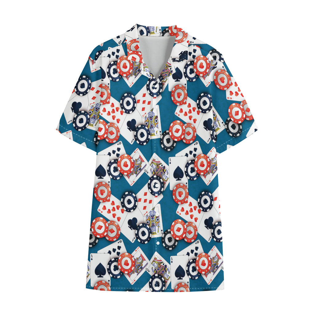 Casino Poker Pattern Print Cotton Hawaiian Shirt