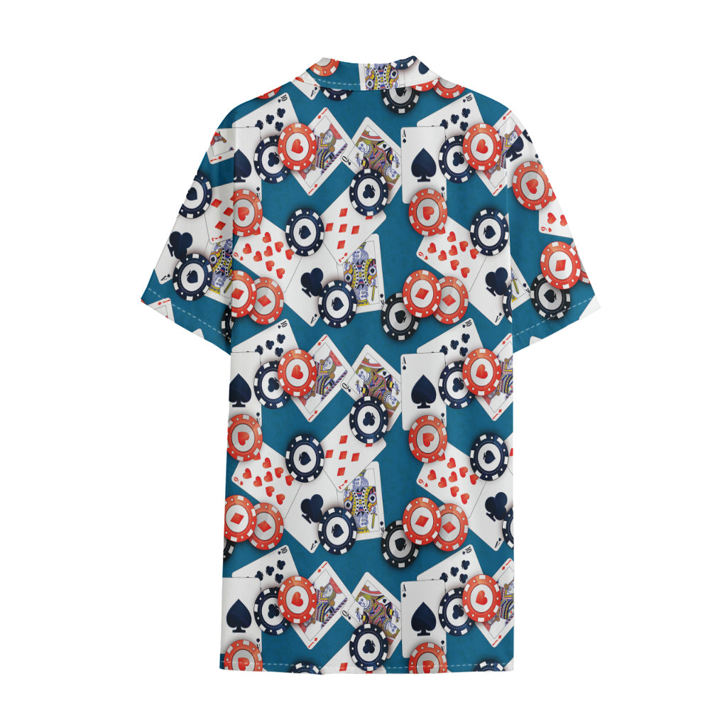 Casino Poker Pattern Print Cotton Hawaiian Shirt