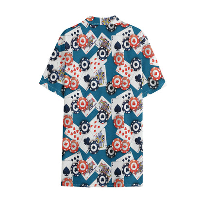 Casino Poker Pattern Print Cotton Hawaiian Shirt