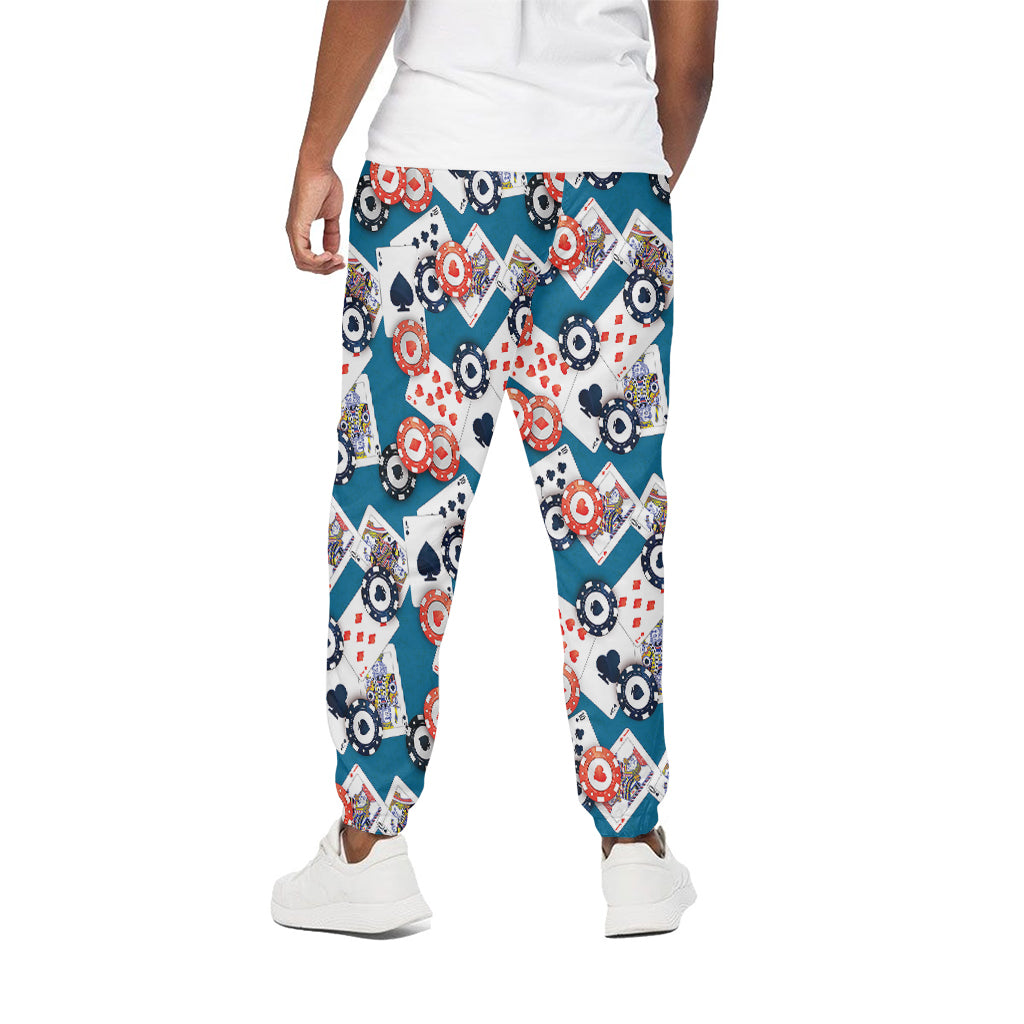 Casino Poker Pattern Print Cotton Pants