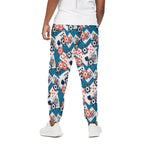 Casino Poker Pattern Print Cotton Pants