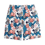 Casino Poker Pattern Print Cotton Shorts