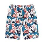 Casino Poker Pattern Print Cotton Shorts