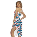 Casino Poker Pattern Print Cross Back Cami Dress