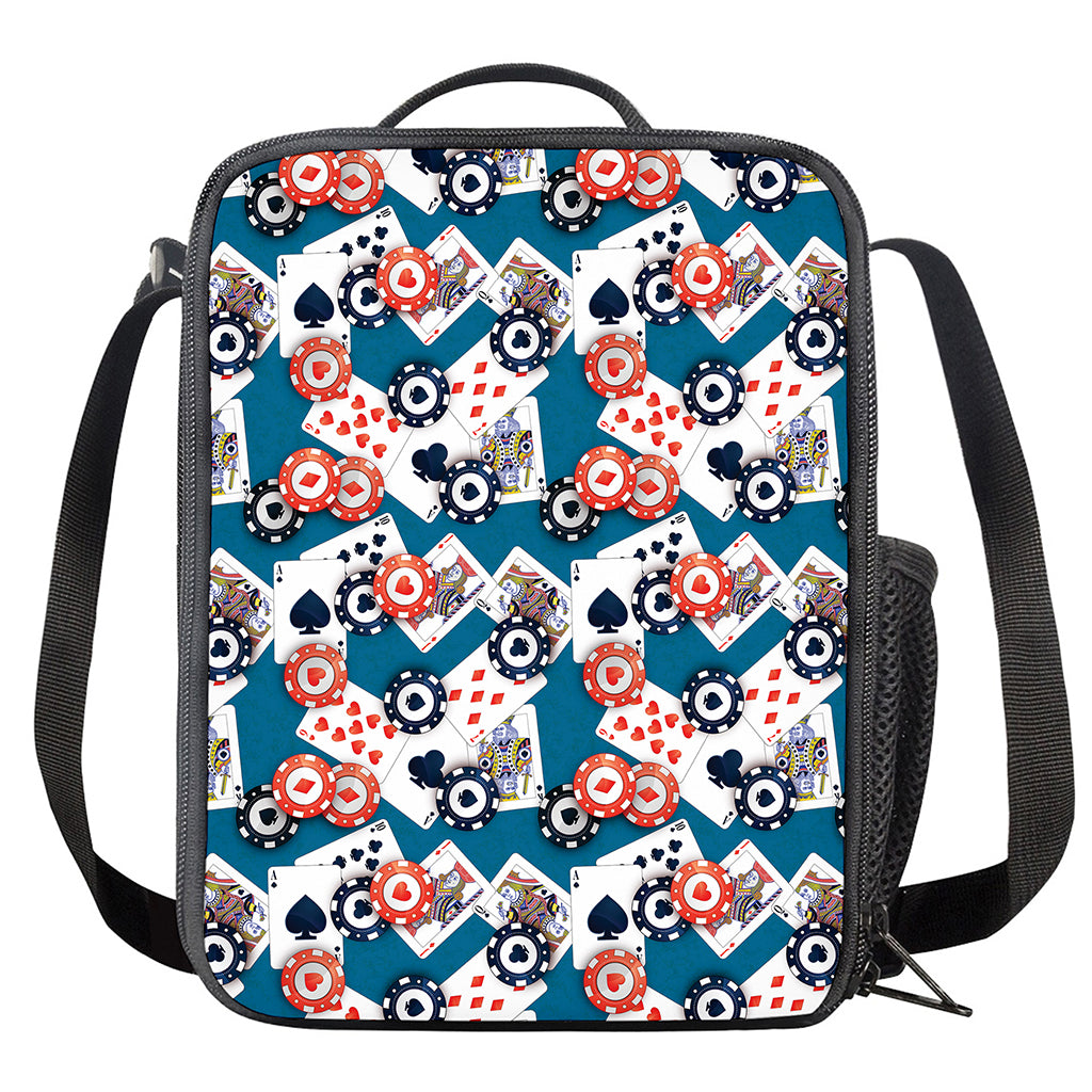 Casino Poker Pattern Print Crossbody Lunch Bag