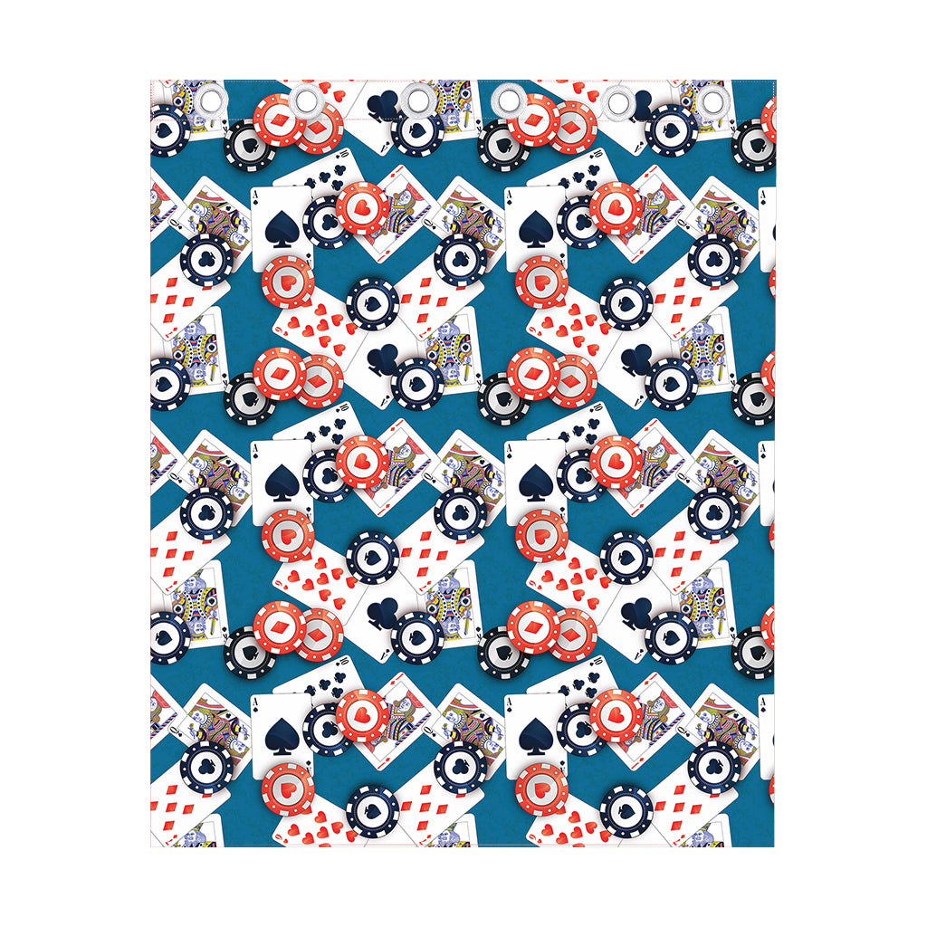 Casino Poker Pattern Print Curtain