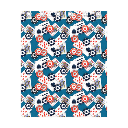 Casino Poker Pattern Print Curtain