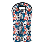 Casino Poker Pattern Print Double Neoprene Wine Tote