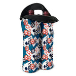 Casino Poker Pattern Print Double Neoprene Wine Tote