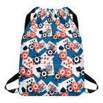 Casino Poker Pattern Print Drawstring Backpack