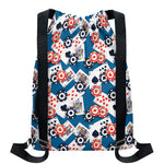 Casino Poker Pattern Print Drawstring Backpack