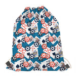 Casino Poker Pattern Print Drawstring Bag