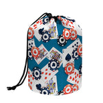 Casino Poker Pattern Print Drawstring Makeup Bag