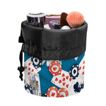 Casino Poker Pattern Print Drawstring Makeup Bag