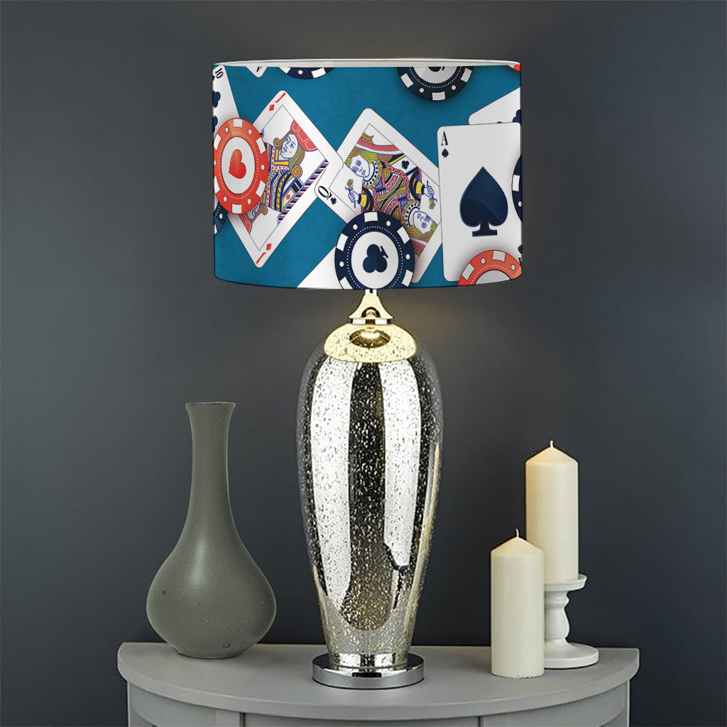 Casino Poker Pattern Print Drum Lamp Shade