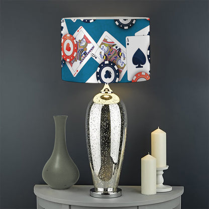 Casino Poker Pattern Print Drum Lamp Shade